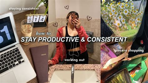 productive vlog staying consistent and productive working out eating healthy 🧃🌱 youtube