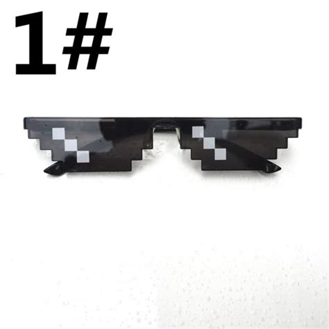 Men Women Goggles Glasses Thug Life 8 Bit Mlg Pixelated Sunglasses For