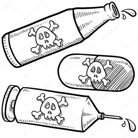 Drugs And Alcohol Are Poison Sketch — Stock Photo © Lhfgraphics 16886423