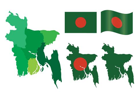 Bangladesh Map And Flag Vector Set 108118 Vector Art At Vecteezy