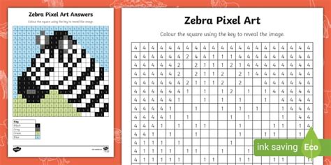 Free Zebra Pixel Art Template Teacher Made Twinkl