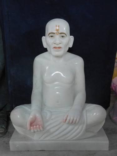 White Painted Marble Gajanan Maharaj Moorti Statue For Temple Size 2