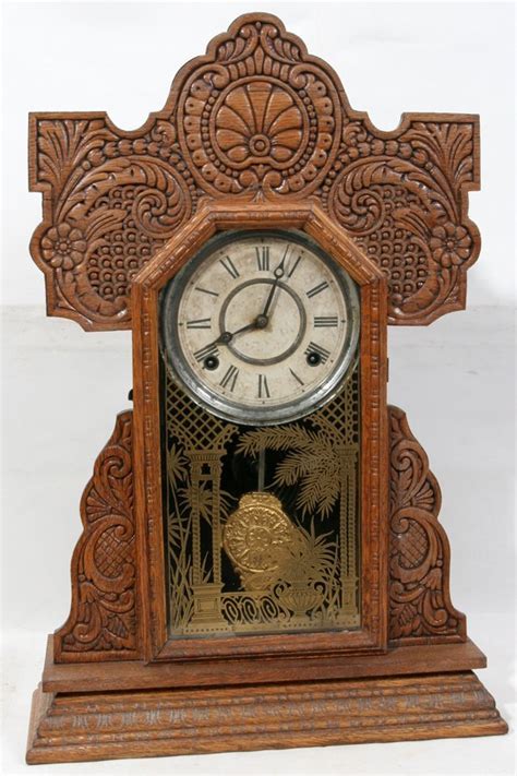 110383 Bristol Conn Ingraham Walnut Mantle Clock Lot 110383