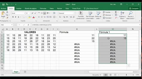 Función MODA VARIOS con Microsoft Excel Incluye ejemplos YouTube