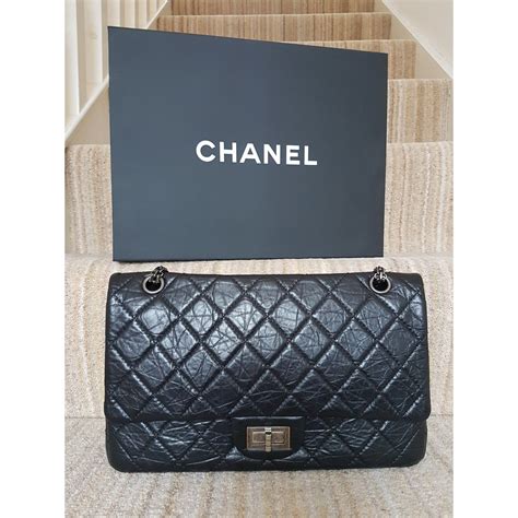 Chanel 255 Reissue 227 Black Leather Ref56444 Joli Closet