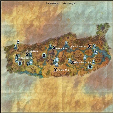 Deshaan Survey Map Lost Treasure Map Coords Compasses Elder Scrolls