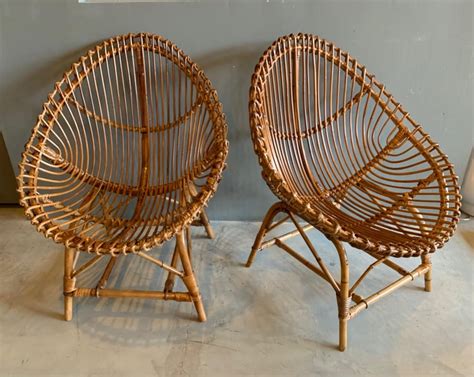 If you are looking for a new style of dining armchair and haven't. Pair of Sculptural Rattan and Bamboo Chairs by Bonacina ...