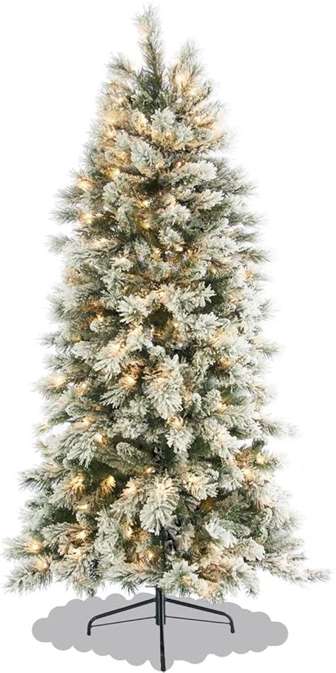 6ft Slim Flocked Spruce Christmas Tree Uk Kitchen And Home