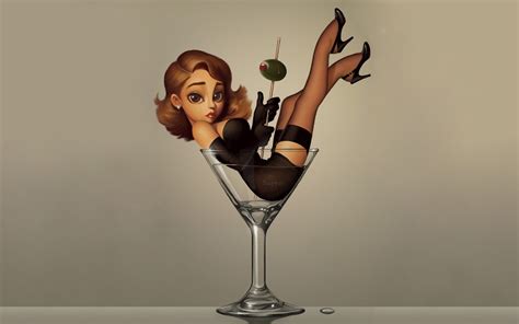 Thumbelina Alcohol Sexy Babe Legs Drink Cartoon Wallpaper 1920x1200