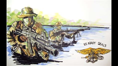 Military Series Us Navy Seals Time Lapse Drawing Youtube