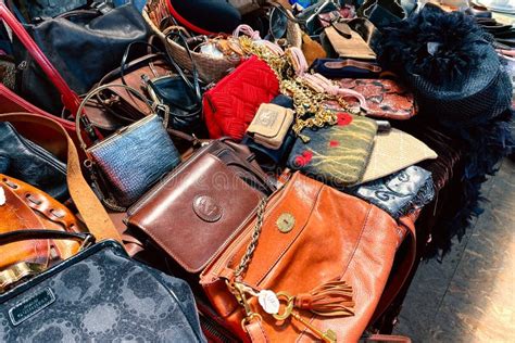 Lviv Ukraine May 16 2021 Vintage Luxury Leather Bags And Other