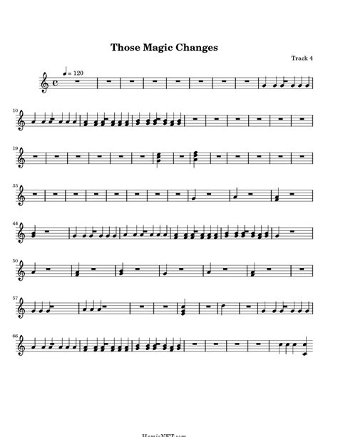 Those Magic Changes Sheet Music Those Magic Changes Score