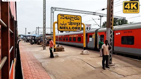 Nlr Nellore Railway Station From Train Video In 4k Ultra Hd Onboard