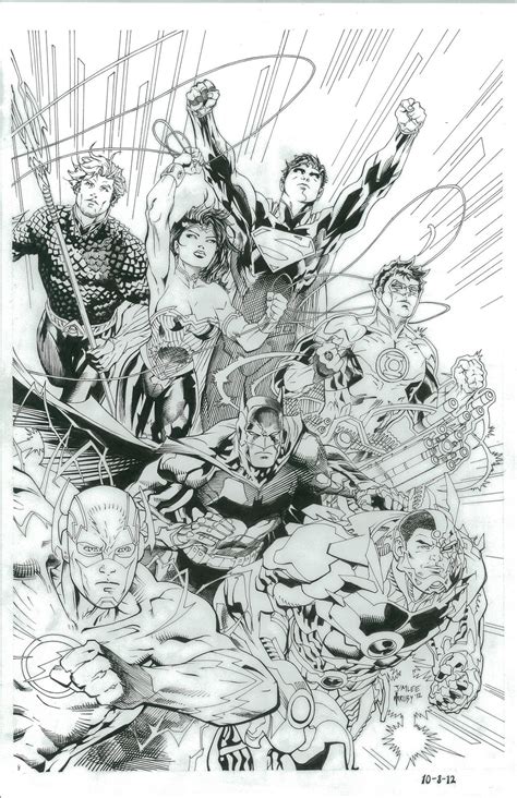Justice League Cover Inks Pencils By Jim Lee By Truby218 On Deviantart