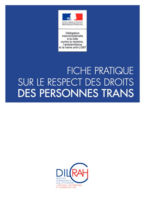 fiche pratique le respect des droits des personnes trans 2019 dilcrah mission égalité