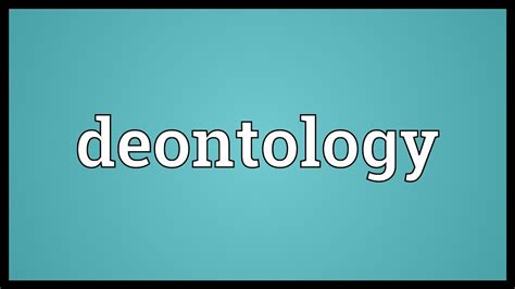 Deontology Meaning Youtube