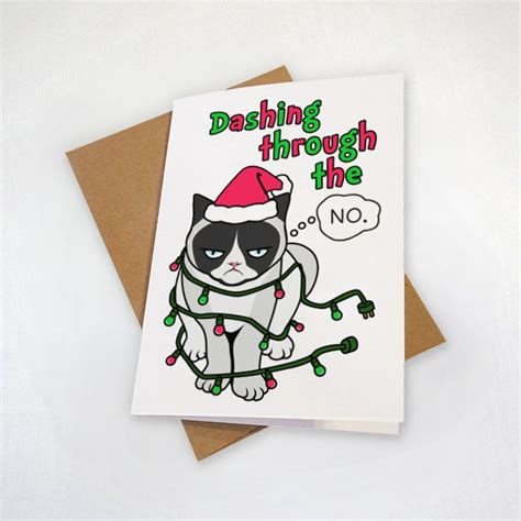 I spotted a lion at the zoo the other day. Grumpy Cat Dashing Through The No Funny Christmas Card ...