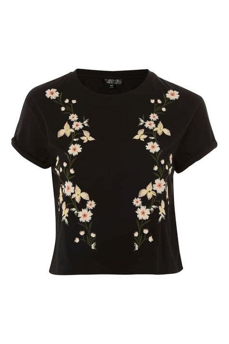 Floral Embroidery T Shirt In 2020 Petite T Shirts Topshop T Shirts