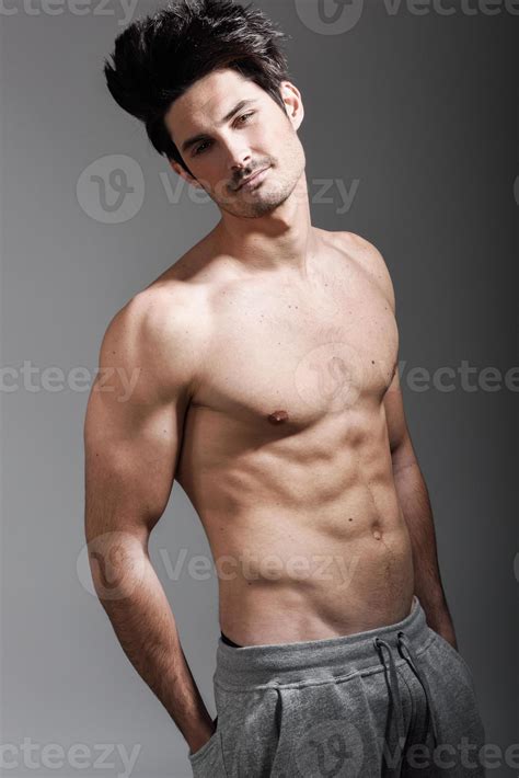 Half Naked Sexy Body Of Muscular Athletic Man Stock Photo At
