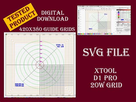 Xtool d1 pro 20w grid file for spoil board lightburn digital file laser