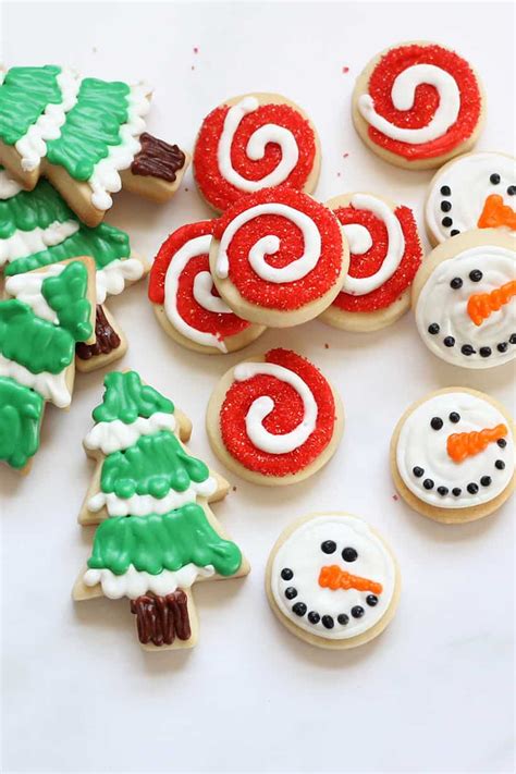 Decorated Christmas cookies, nofail cutout cookie and royal icing recipes
