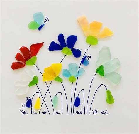 Lovely Garden Of Flowers Sea Glass Art Pictures Sea Glass Crafts