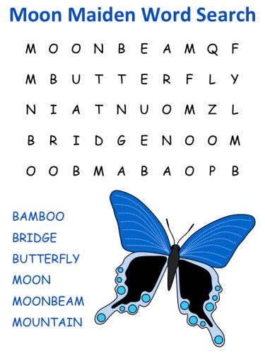 Moon Maiden Word Search Puzzles