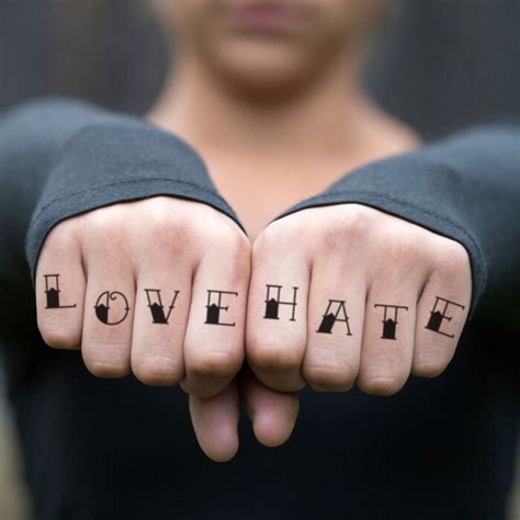 Liebe Und Hass Temporäre Tattoo Aufkleber Set Von 2 Etsy