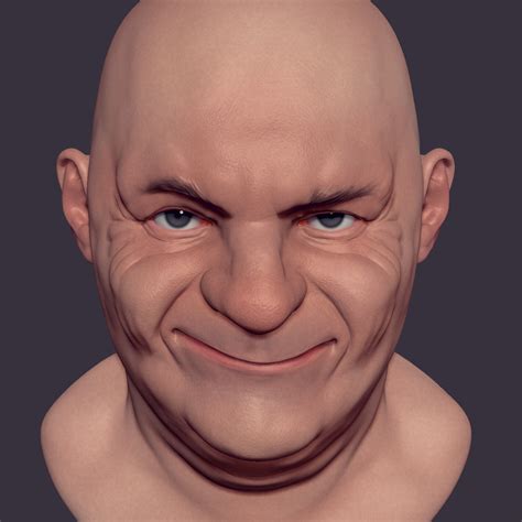 mustafa mawla fat man smiling model with animation in zbrush stl and zpr files