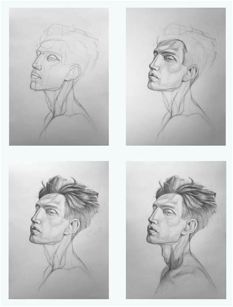 Уроки рисования карандашом Поэтапное рисование головы человека Рисуем