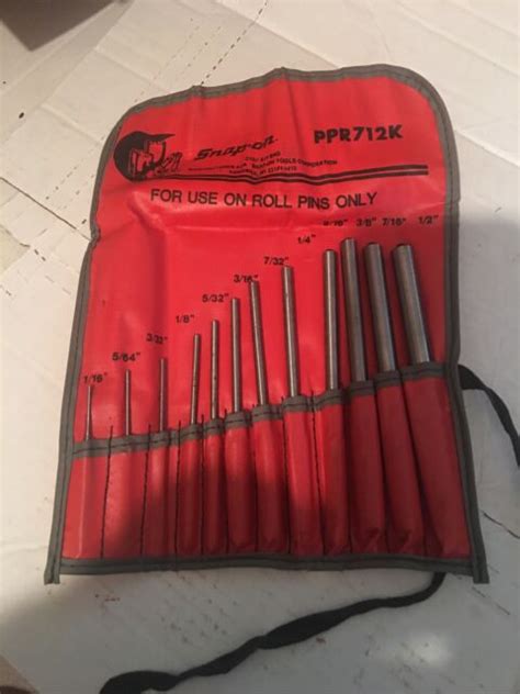 Snap On 12 Pc Roll Pin Punch Set Ppr712k For Sale Online Ebay