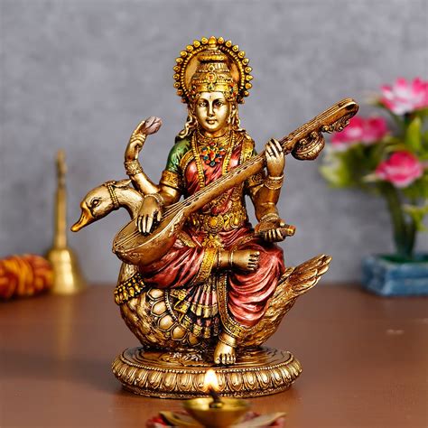 Buy Mukundra Art N Craft Maa Saraswati Idol Statue Beautiful