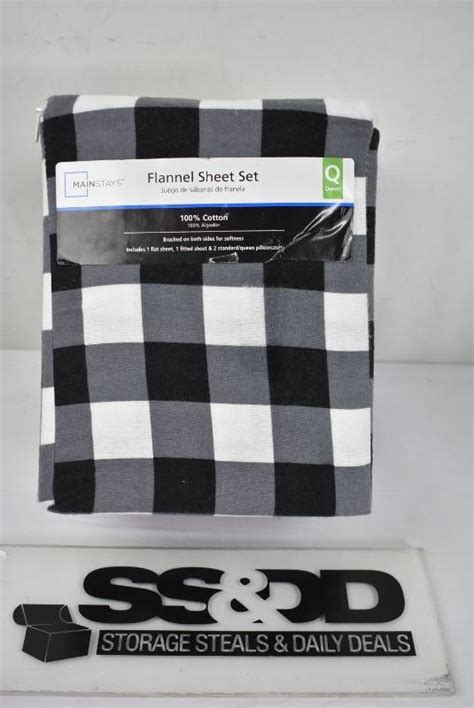 Mainstays Buffalo Plaid Cotton Flannel Sheet Set Queen 20 Retail
