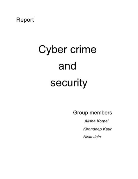 Report Of Cyber Crime