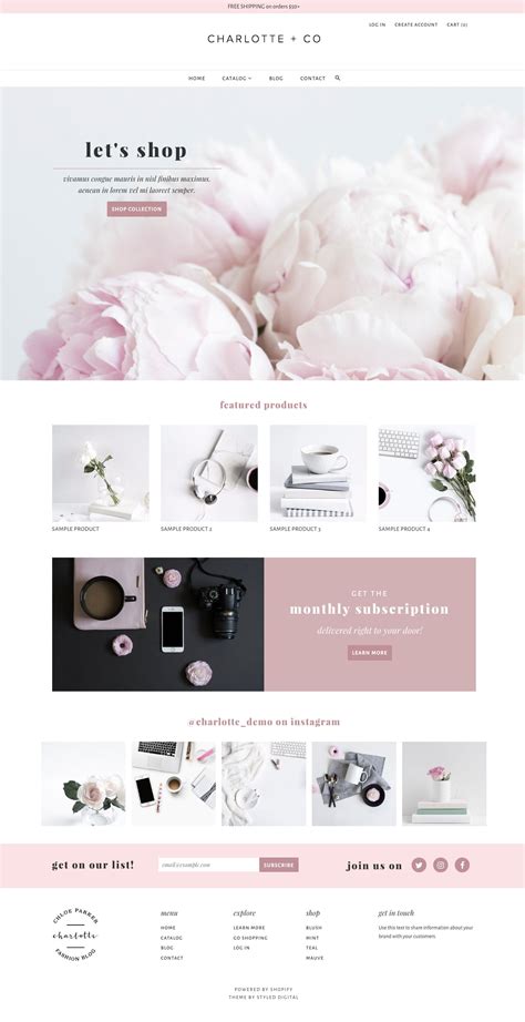minimalist feminine shopify theme themes creative market