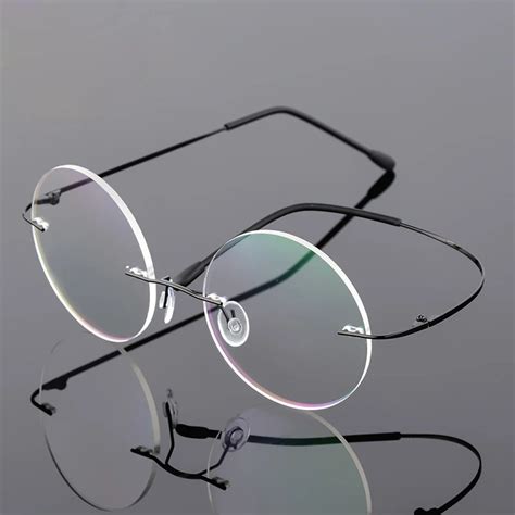 vintage rimless glasses frame women ultralight eyeglasses men prescription frameless round