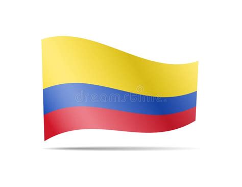 Waving Colombia Flag In The Wind Flag On White Vector Illustration