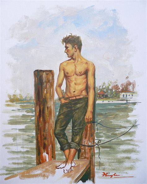 Print Of An Original Male Nude Oil Painting Nice Man Erotic Art My