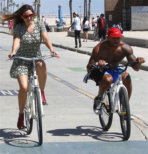 Kelly Brook Flashes Her Floral Knickers During Venice Beach Bike Ride