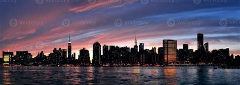New York City Manhattan Sunset Panorama 791506 Stock Photo At Vecteezy