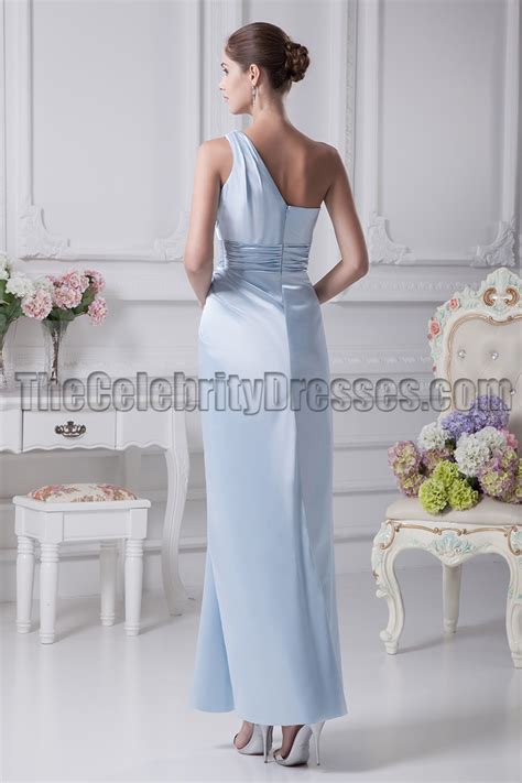 Buy unique and affordable bridesmaid dresses. Light Sky Blue One Shoulder Bridesmaid Prom Dresses ...