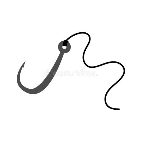 Fishing Hook Vector Graphic Design Illustration Template Stock Vector