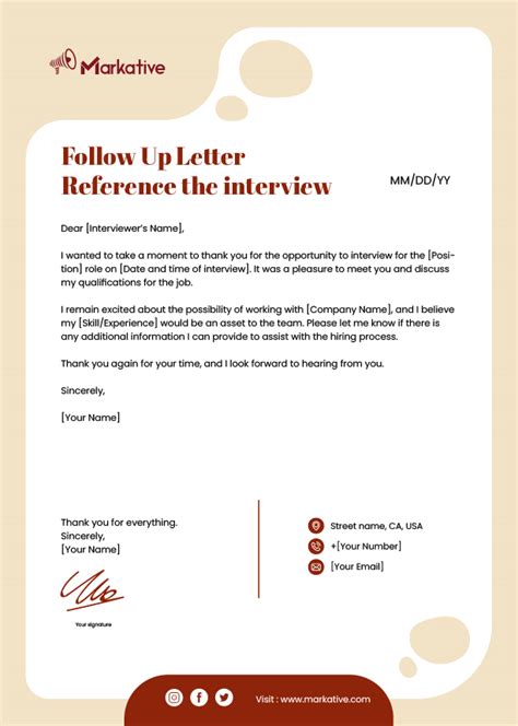 Best Follow Up Letter After Interview 5 Ready Samples Markative