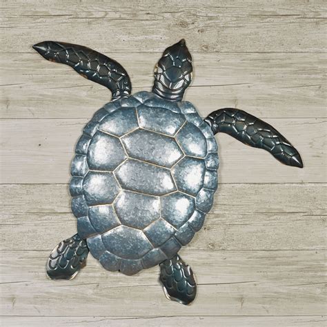 Tranquil Sea Turtle Indoor Outdoor Metal Wall Art