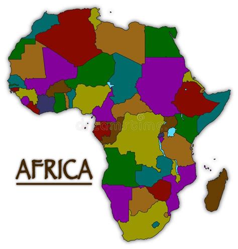 Mapa Colorido De Los Países De África Stock De Ilustración Ilustración De Blanco Amarillo