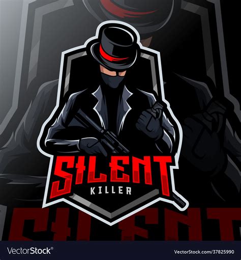 Silent Killer Mascot Logo Esport Royalty Free Vector Image