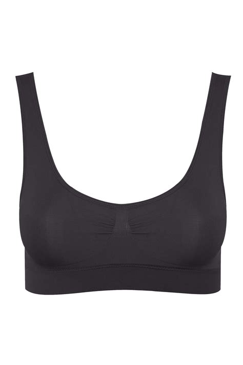 Black Seamless Padded Bra Yours Clothing