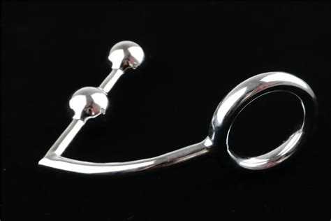 Big Anal Cock Ring Stainless Steel Metal Beads Butt Plug Anal Hook With