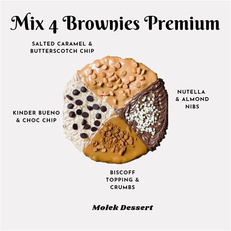 Mix 4 Brownies Premium Molek Dessert