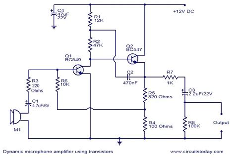 Mic Amplifier Schematics Circuit Diagram
